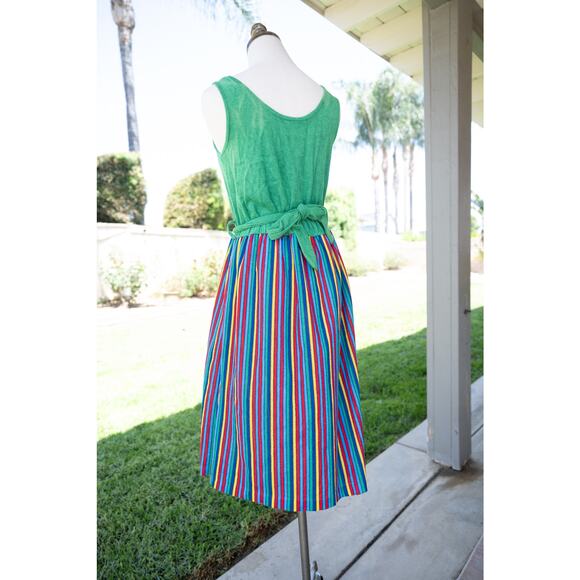Vintage 70's Terry Cloth Rainbow Maxi Dress - Picture 6 of 6
